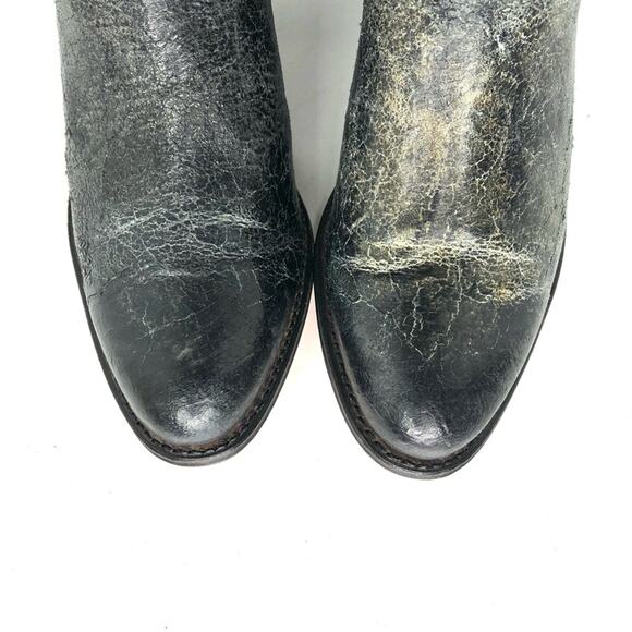 Frye Deborah Deco Tall Studded Distressed Leather Western Boots Women’s 6 Shoes - Picture 9 of 11